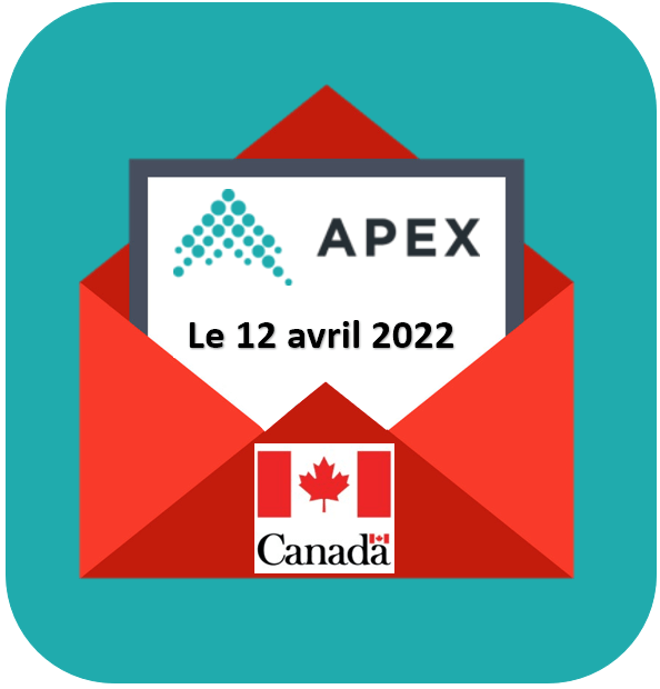 icône d'une enveloppe/courriel envoyé au gouvernement par l'APEX le 12 avril 2022