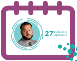 Calendar icon with picture of speaker - Sept 27